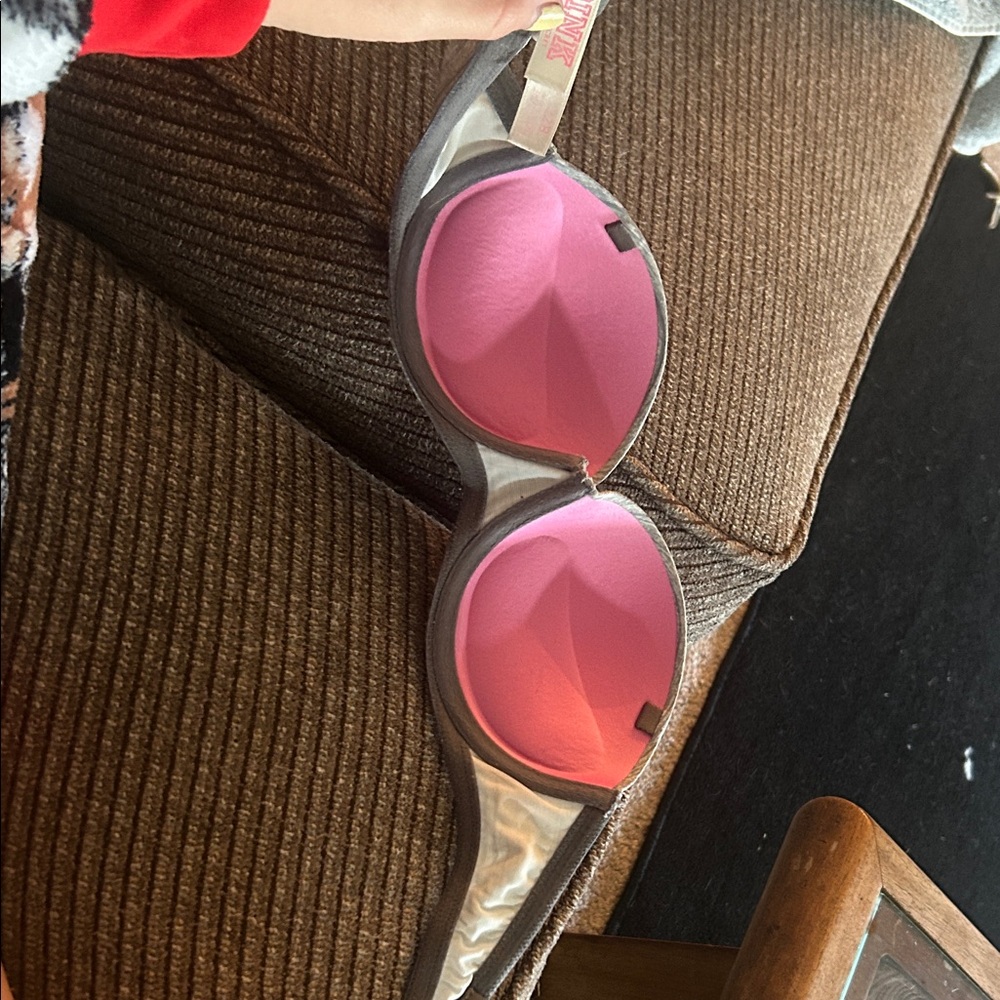 Victoria’s Secret/ Pink. Pink and Gray Women's strapless bra .